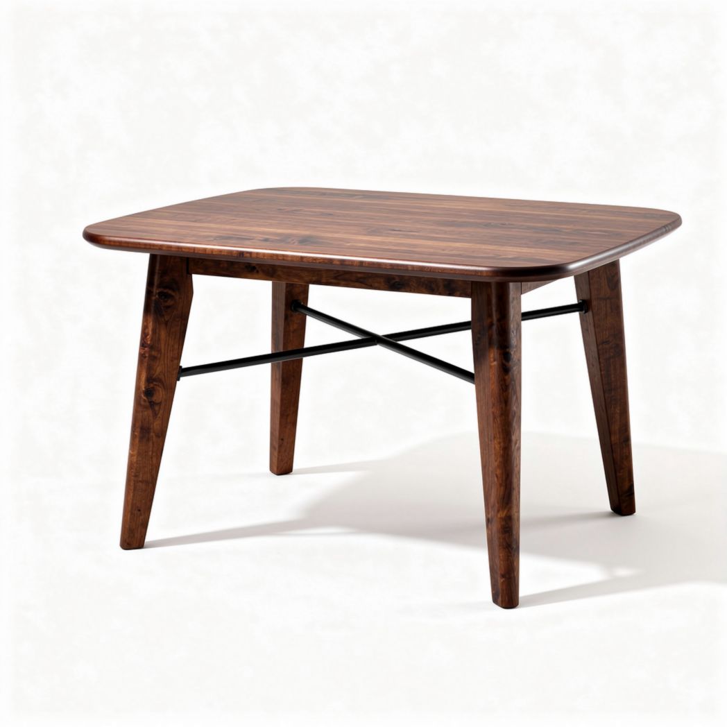 Mesa retangular de madeira escura 100 x 60 x 75cm para sala de estar